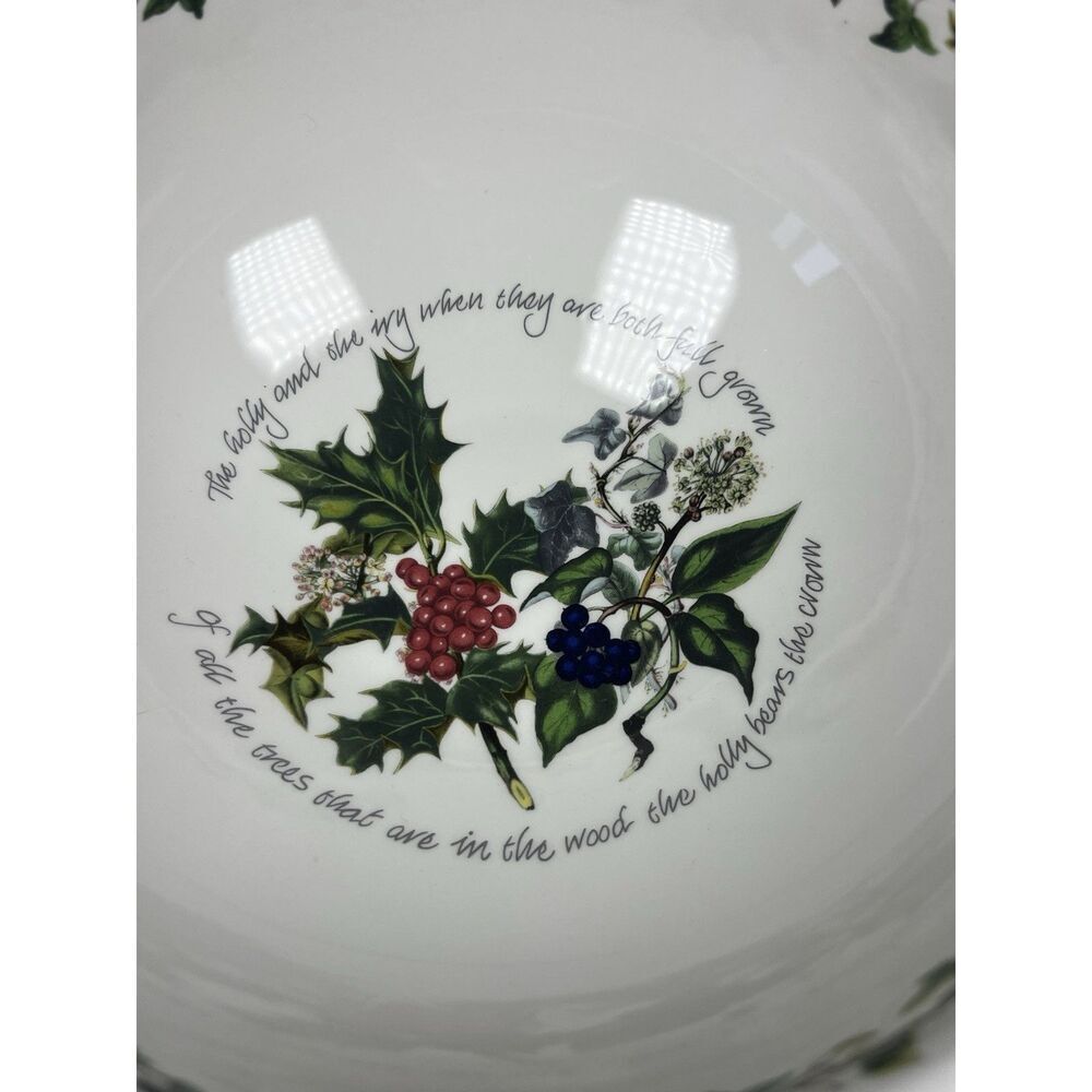 Portmeirion The HOLLY AND THE IVY Serving Bowl 9” Anwyl Cooper Willis Botanical - Picture 2 of 9